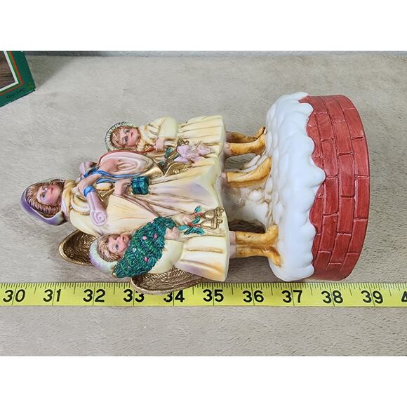 Christmas Victorian Angel Musical Ceramic Sankyo Movement w/ Box Vintage Tested - Picture 16 of 16